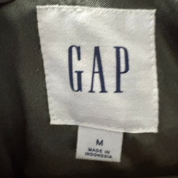 Gap Jacket Womens Medium Green Longline Satin Utility Drawstring Casual - Picture 5 of 13
